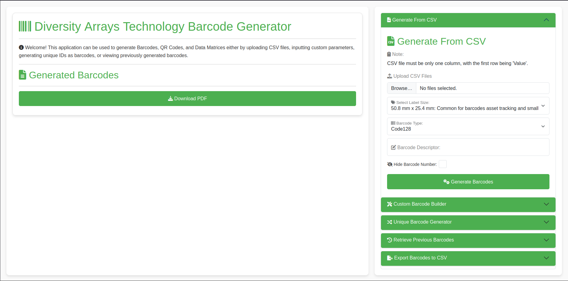 Generate from CSV